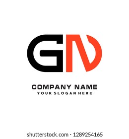 G N initial letter, modern logo design template vector 