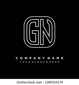 G N initial letter, modern logo design template vector 