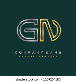 G N initial letter, modern logo design template vector 