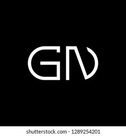 G N initial letter, modern logo design template vector 
