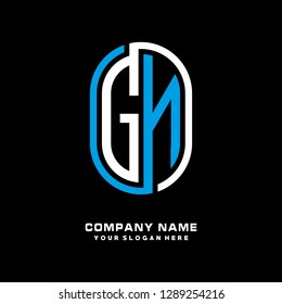 G N initial letter, modern logo design template vector 