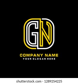 G N initial letter, modern logo design template vector 