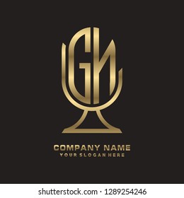 G N initial letter, modern logo design template vector 
