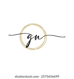 G N Initial Script Letter Beauty Logo Template