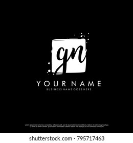 G N initial square logo template vector