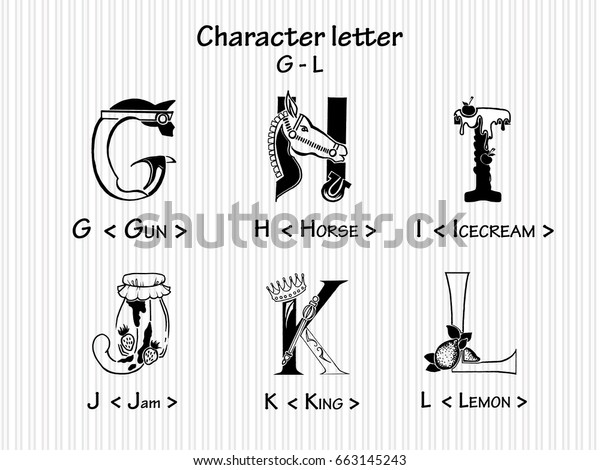 G N J K L Letter Stock Vector Royalty Free