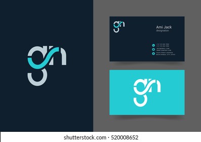 G & N Letter logo design, with Business card Template

