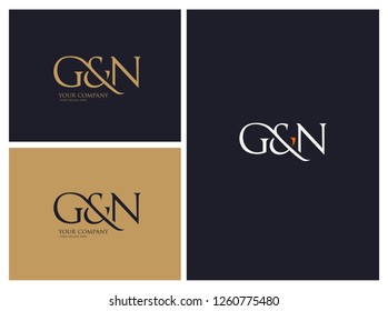 G & N letters Joint logo icon with business card vector template.