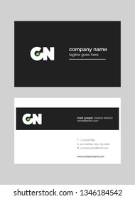 G N letters Joint logo icon with business card vector template.