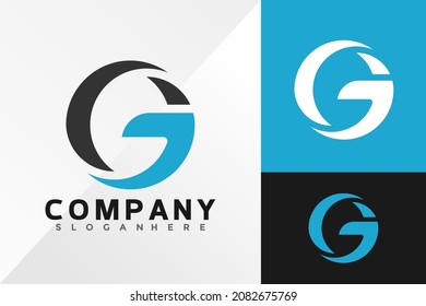 G Negative Space Logo Design Vector illustration template