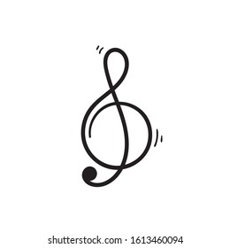 g note doodle illustration with hand drawn style vector