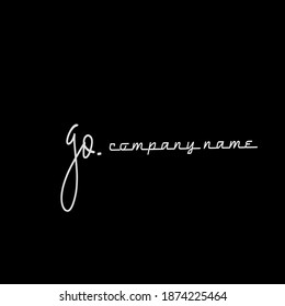 g o go initial handwriting black background