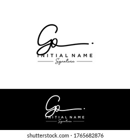 G O GO Initial letter handwriting and signature logo.