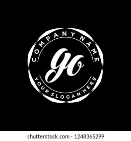 G O Initial handwriting logo vector
