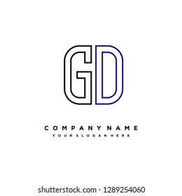 G O initial letter, modern logo design template vector 
