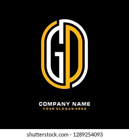 G O initial letter, modern logo design template vector 