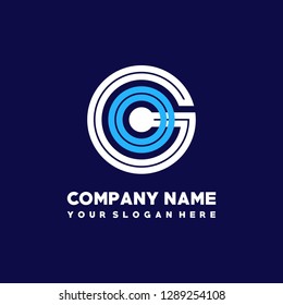 G O initial letter, modern logo design template vector 