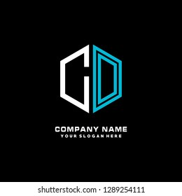 G O initial letter, modern logo design template vector 