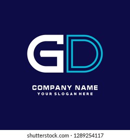 G O initial letter, modern logo design template vector 