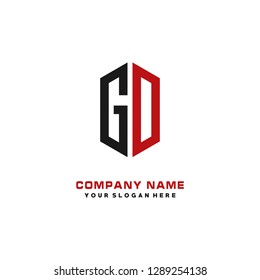 G O initial letter, modern logo design template vector 