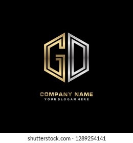 G O initial letter, modern logo design template vector 