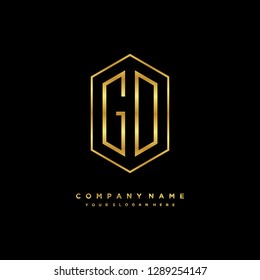 G O initial letter, modern logo design template vector 