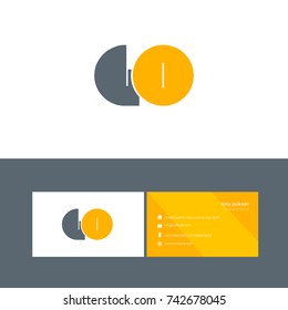 G O joint bold letter logo design vector with business card template