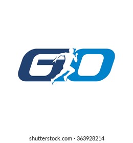 G and O logo vector. run logo vector.