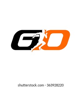 G and O logo vector. run logo vector.