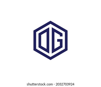 Plantilla vectorial de diseño de logotipo G y OG