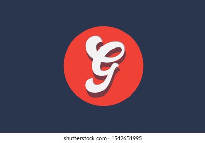 G orange white circle logo letter alphabet for company icon design. Suitable as a logotype for corporate or business