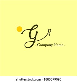 G P GP Initial handwriting or handwritten logo for identity