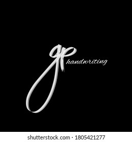 g p gp initial logo handwriting template vector