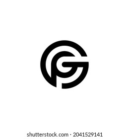 g p gp pg initial logo design vector template