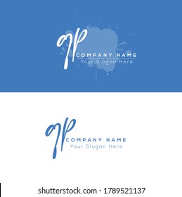 G P GP Q P QP Initial letter handwriting and signature logo. Beauty vector initial logo .Fashion, boutique, floral and botanical