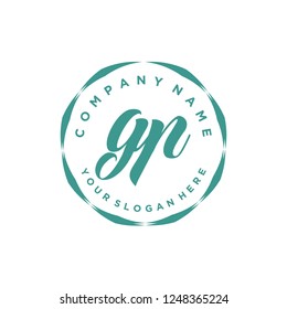 G P Initial handwriting logo vector
