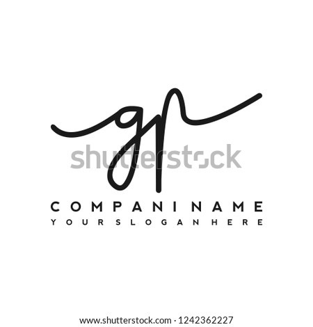 G P Initial handwriting logo vector