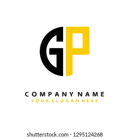 G P initial letter, modern logo design template vector 