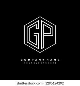 G P initial letter, modern logo design template vector 