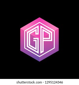 G P initial letter, modern logo design template vector 