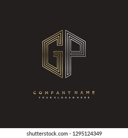 G P initial letter, modern logo design template vector 