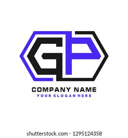 G P initial letter, modern logo design template vector 