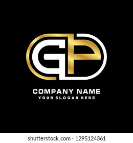 G P initial letter, modern logo design template vector 