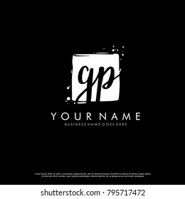 G P initial square logo template vector