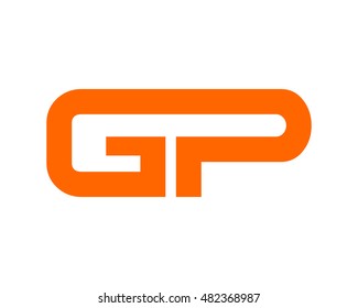 G and P initial typography typeset alphabet font image vector icon