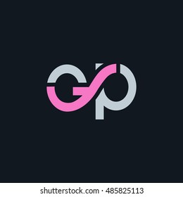 G P Letter logo alphabet design

