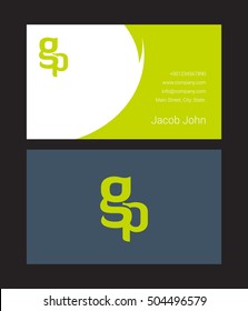 G & P Letter logo, with Business card

