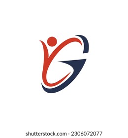 G people initial letter logo design vector