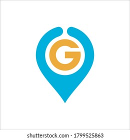 G pin logo design vector sign 