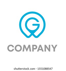 G pin logo vector design template